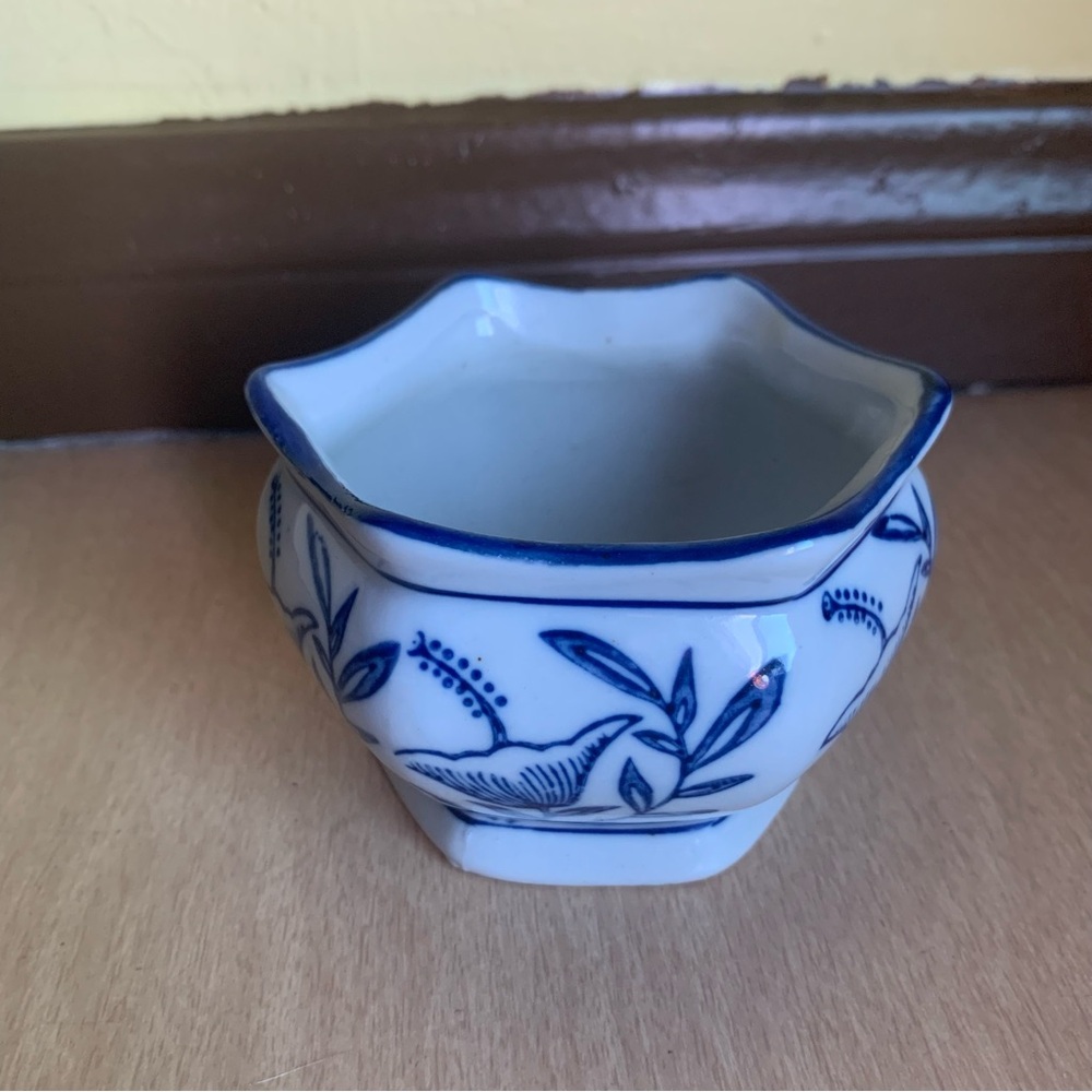 Vintage Blue And White Trinket Box